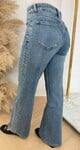 GLITTERY WIDE LEG JEANS 0553 DENIMBLUE