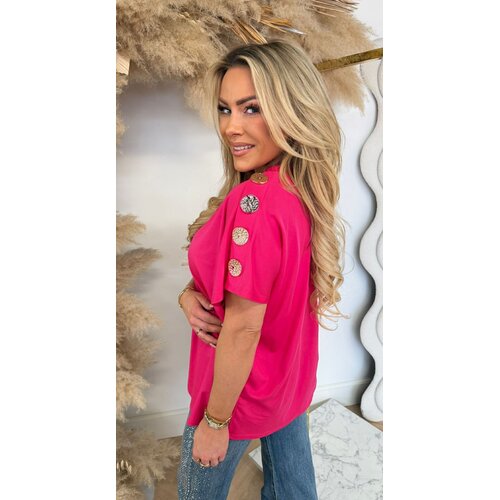 ITALY BUTTON TOP FUCHSIA
