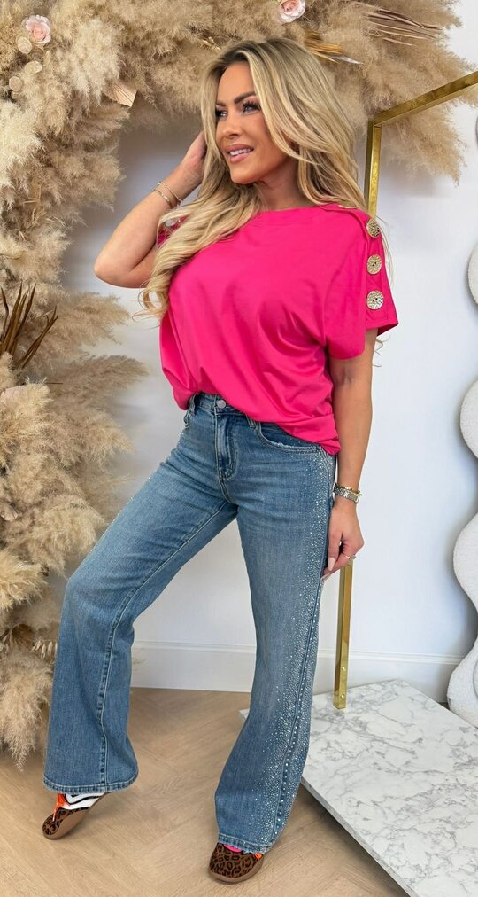 ITALY BUTTON TOP FUCHSIA