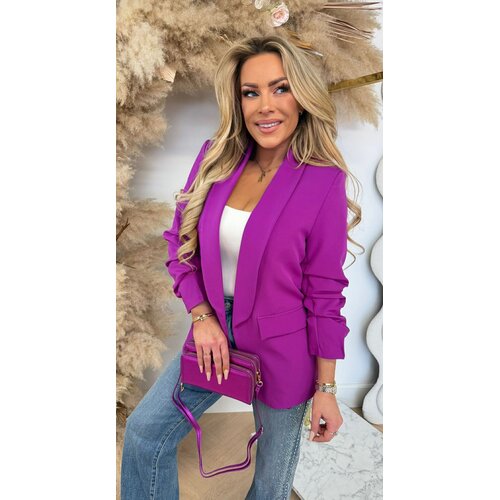 MUSTHAVE CROPPED MOUW BLAZER AUBERGINE