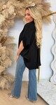 LOOSE FIT BUTTONED BLOUSE BLACK