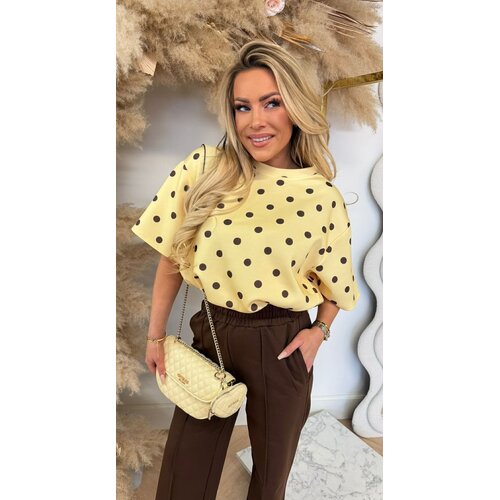 DOTTY CROPPED TOP YELLOW