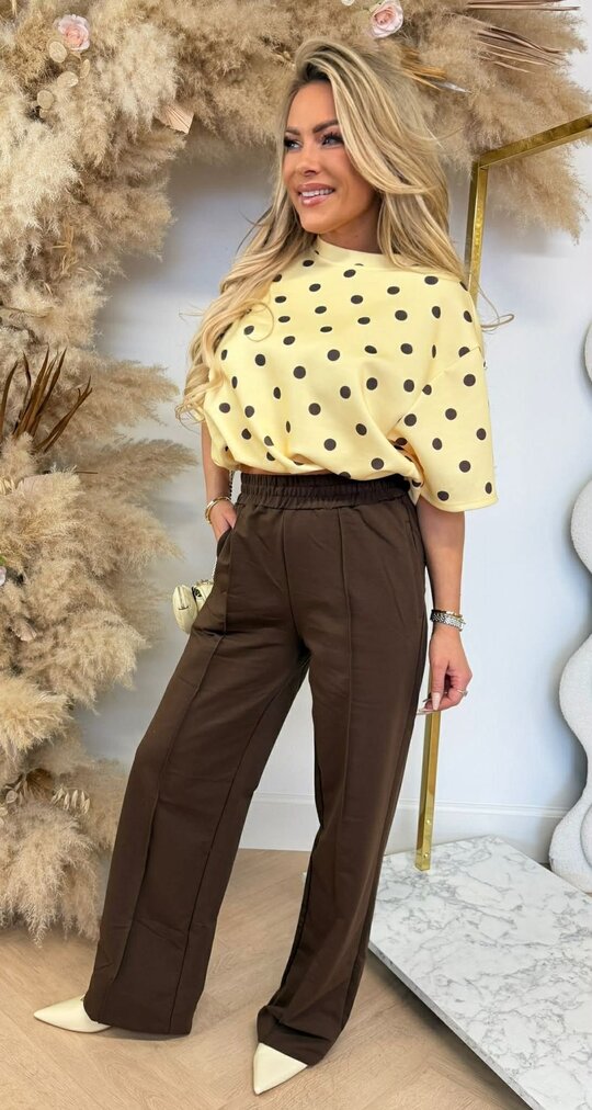 DOTTY CROPPED TOP YELLOW