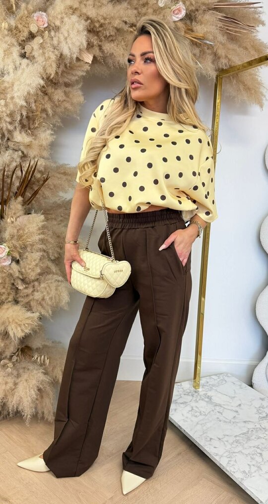 DOTTY CROPPED TOP YELLOW