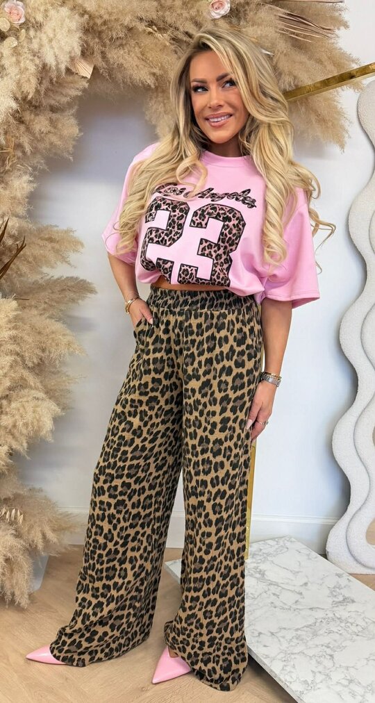 LA LEO 23 CROPPED SHIRT PINK