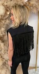 FRINGE DENIM GILET 745 BLACKCOATING