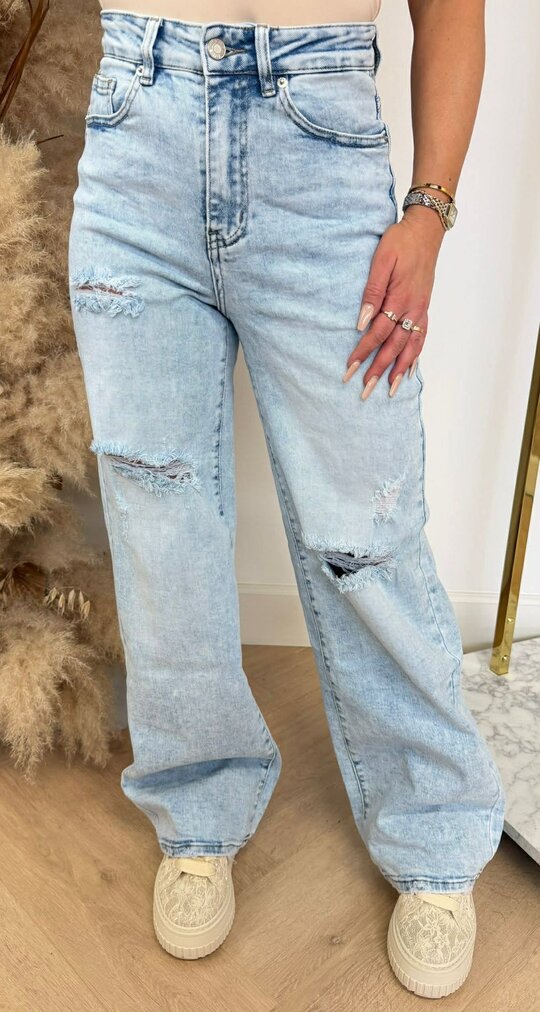 DESTROYED DAD FIT JEANS 3370-1 LIGHTDENIM