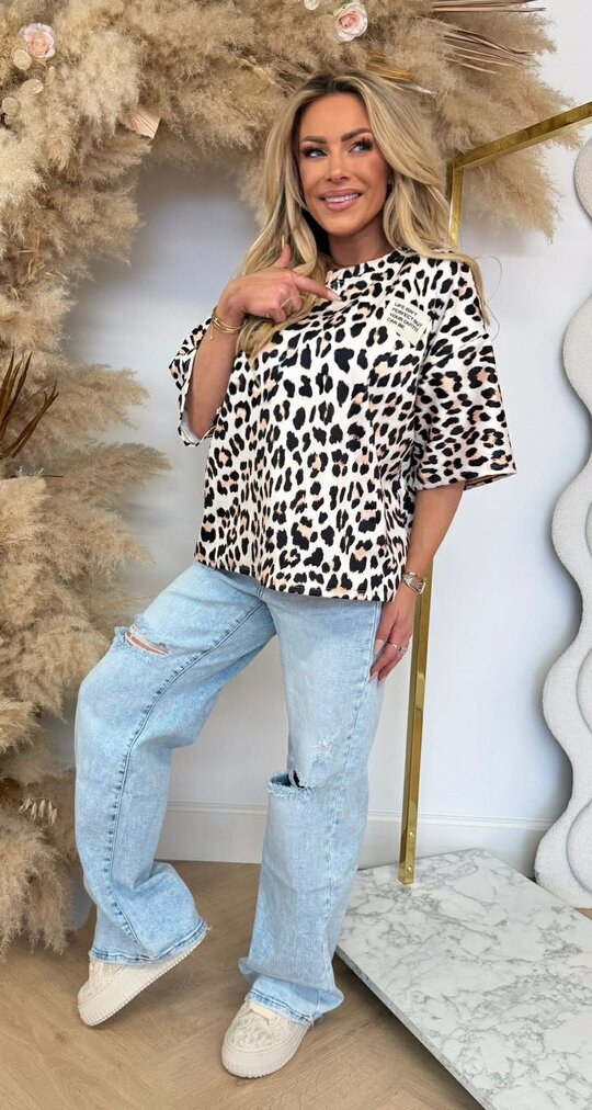 EMBLEEM LEO SHIRT LEOPARD BEIGE