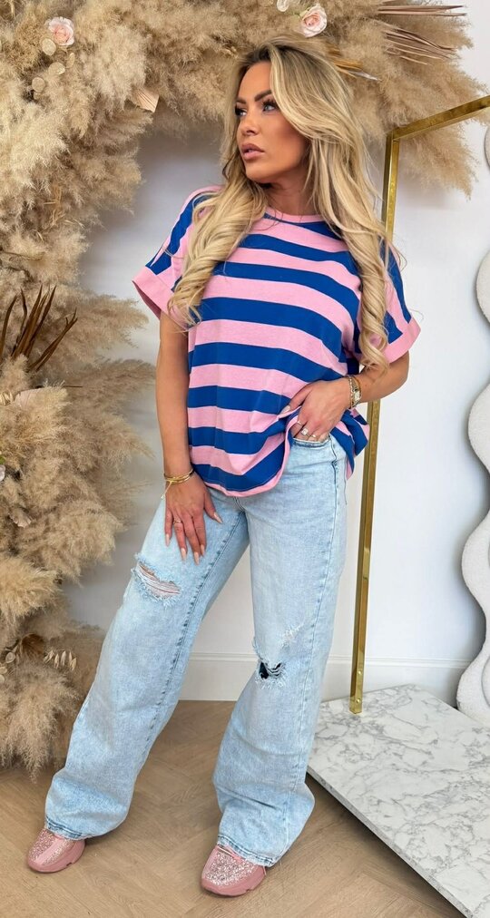 JOYA STRIPE TEE KOBALT