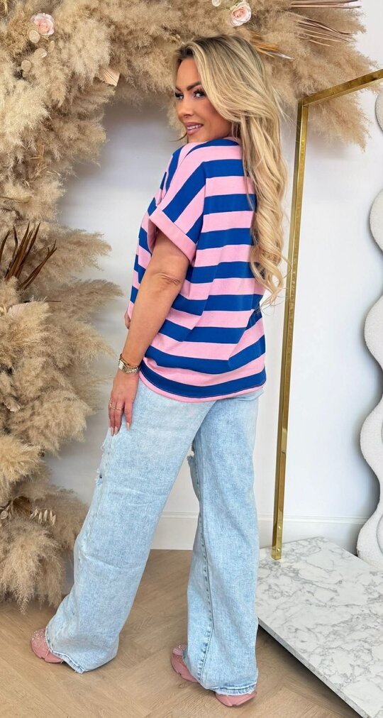 JOYA STRIPE TEE KOBALT