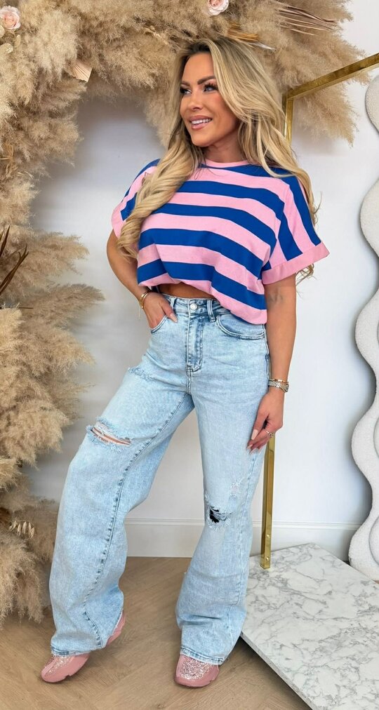 JOYA STRIPE TEE KOBALT