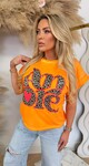 AMOUR NEON LEO TEKST TEE 690010-52 NEONORANGE