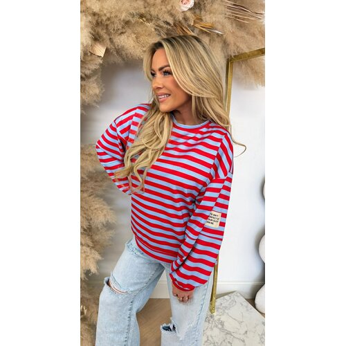 STREEP PATCH PERFECT LONGSLEEVE BLUE/RED