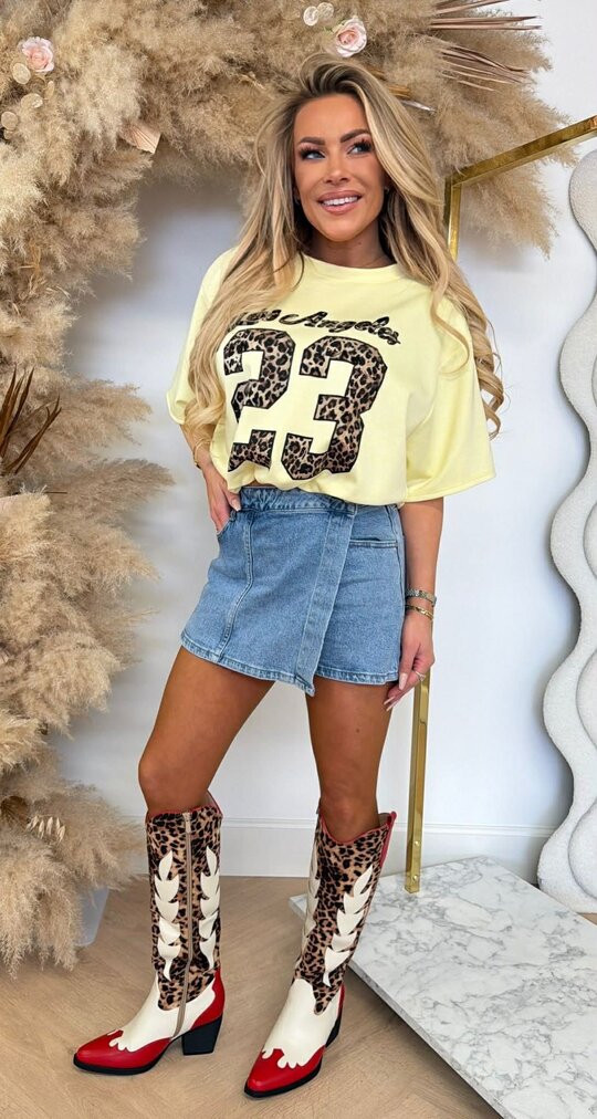 LA LEO 23 CROPPED SHIRT YELLOW