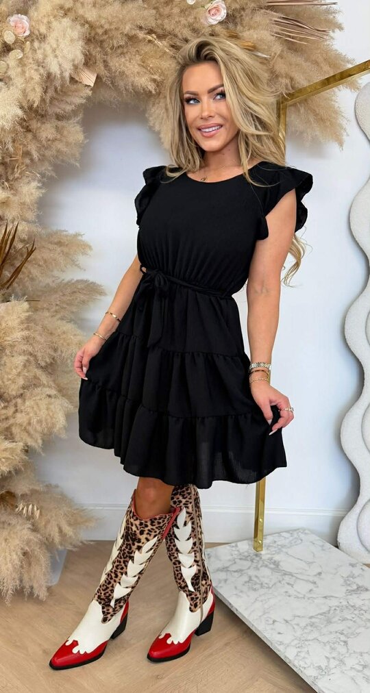 MIMI RUFFLE LUS DRESS BLACK