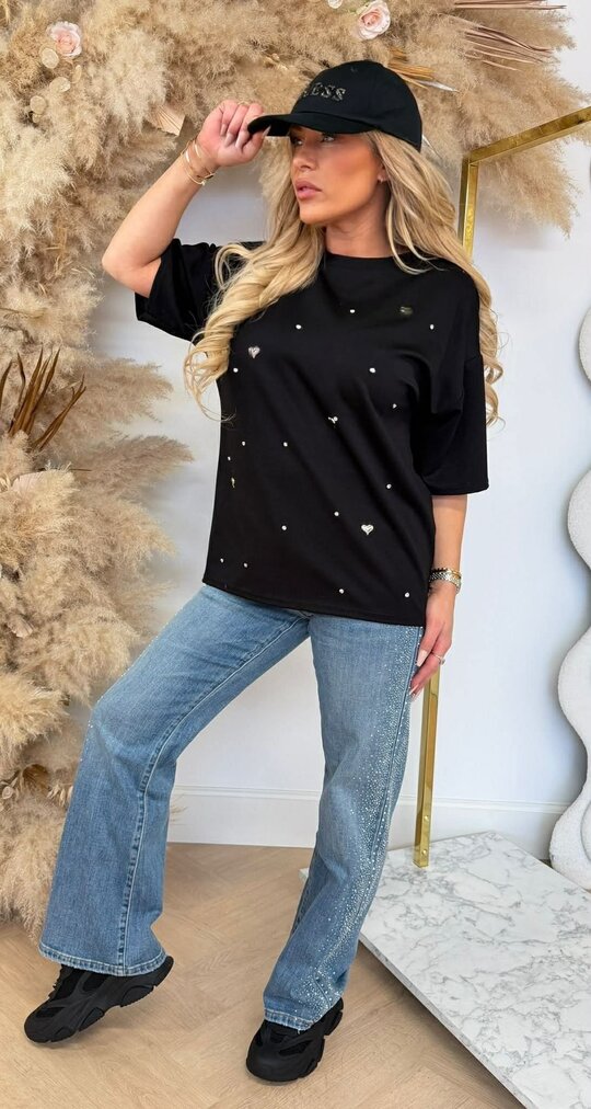 HEART DIAMOND SHIRT BLACK