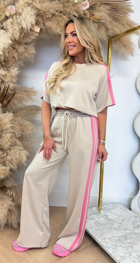 LINDY STRIPE SET BEIGE