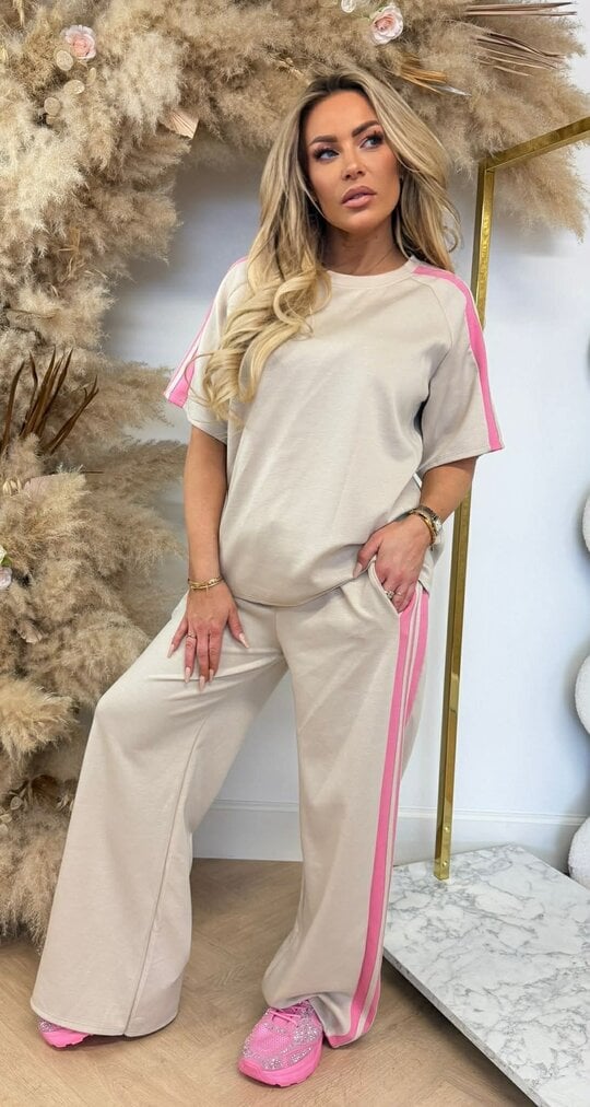 LINDY STRIPE SET BEIGE