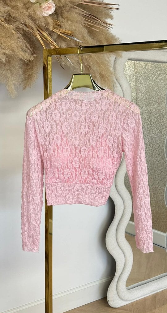 SARAH LACE TOP PINK
