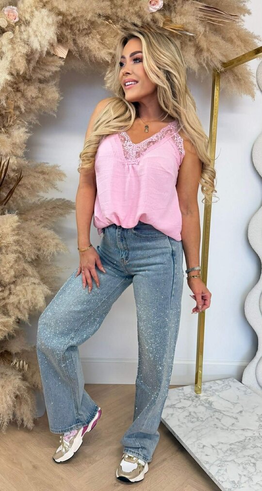 MILS ELEGANT LACE TOP PINK