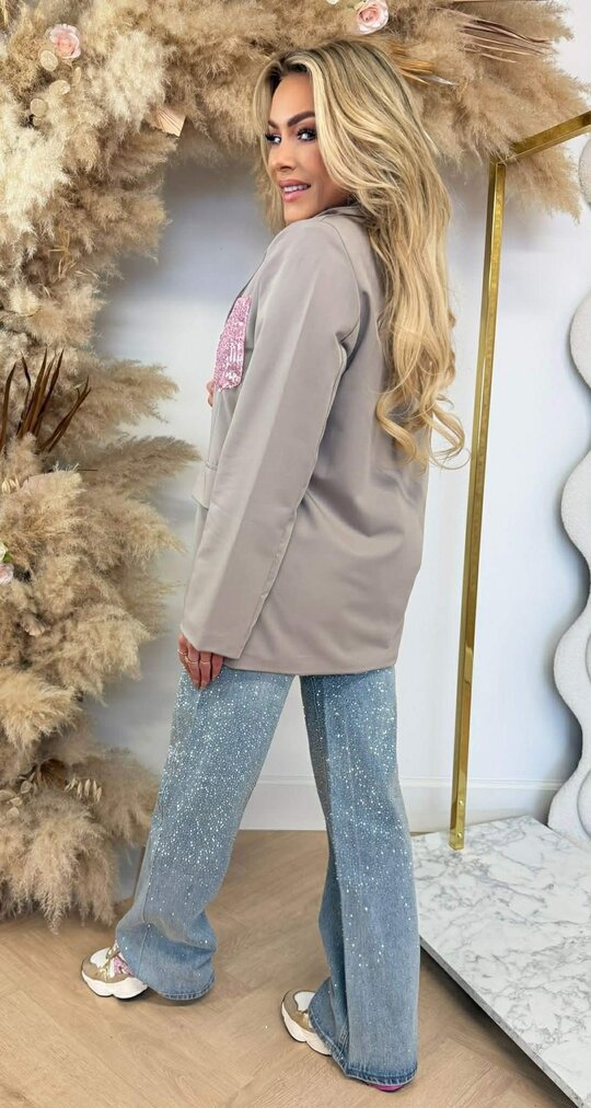 GLOW POCKET BLAZER TAUPE