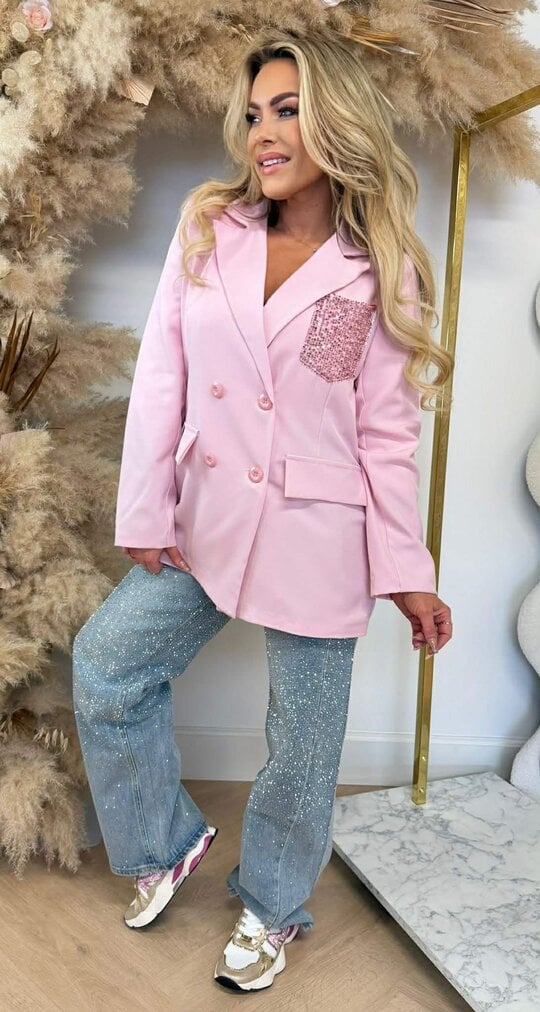 GLOW POCKET BLAZER PINK