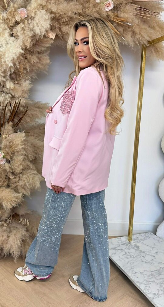 GLOW POCKET BLAZER PINK