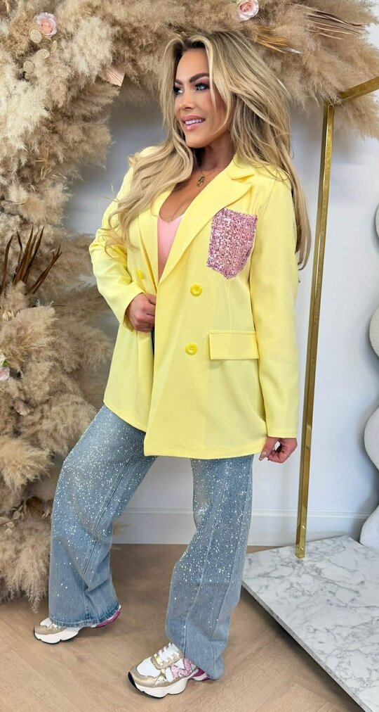GLOW POCKET BLAZER YELLOW