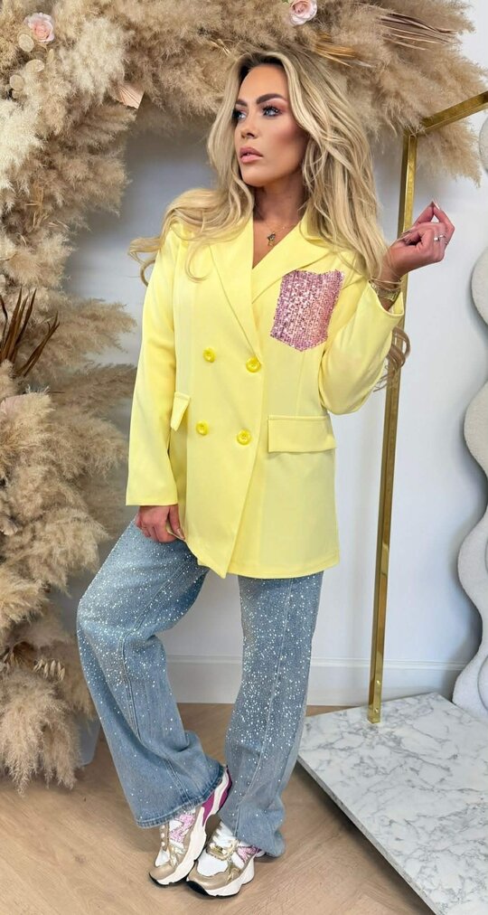 GLOW POCKET BLAZER YELLOW