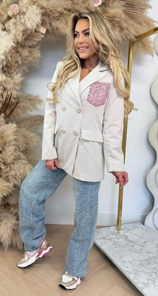 GLOW POCKET BLAZER BEIGE