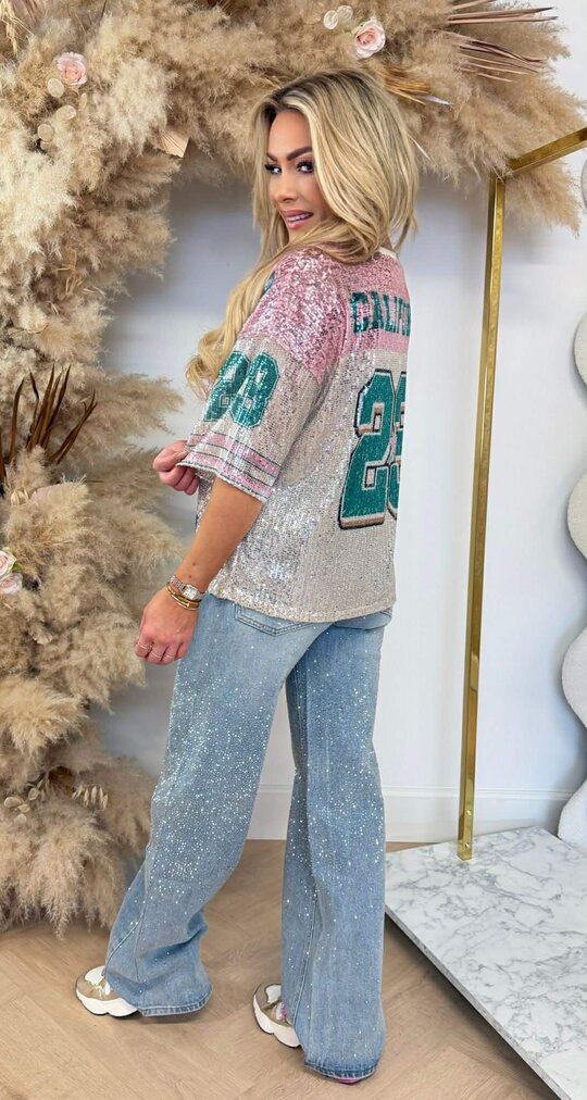 CALIFORNIA 23 SEQUIN TEE PINK
