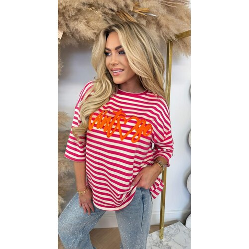 VINTAGE STRIPE TEE PINK