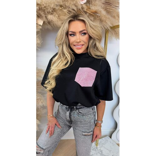 VIRAL SPARKLE CROPPED TOP BLACK