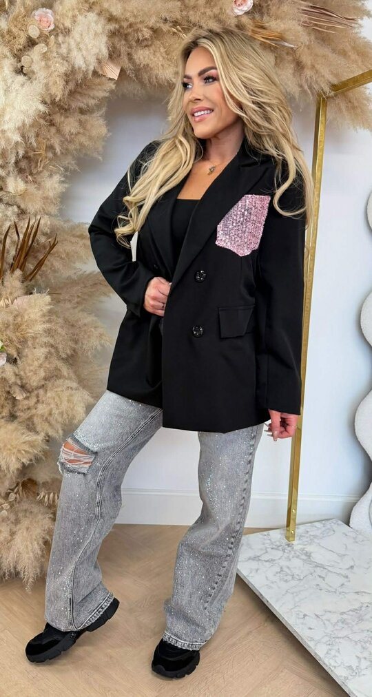 GLOW POCKET BLAZER BLACK