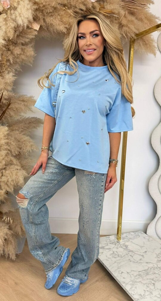 HEART DIAMOND SHIRT ICEBLUE