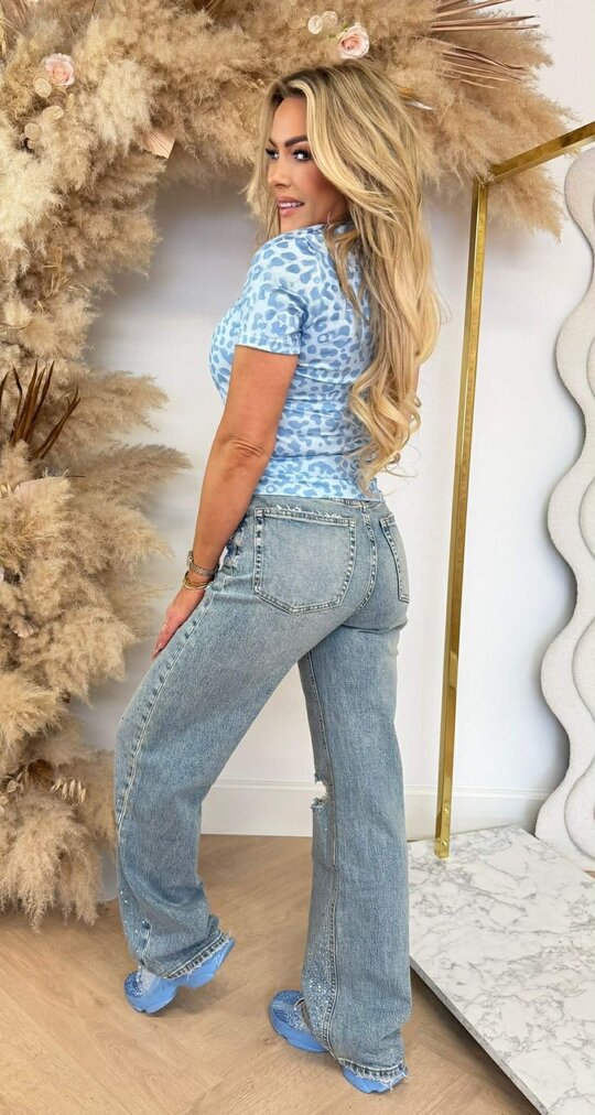 MIA LEOPARD TEE LIGHTBLUE