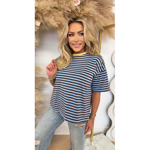 TIMELESS STRIPE TEE BLUE/CHOCO