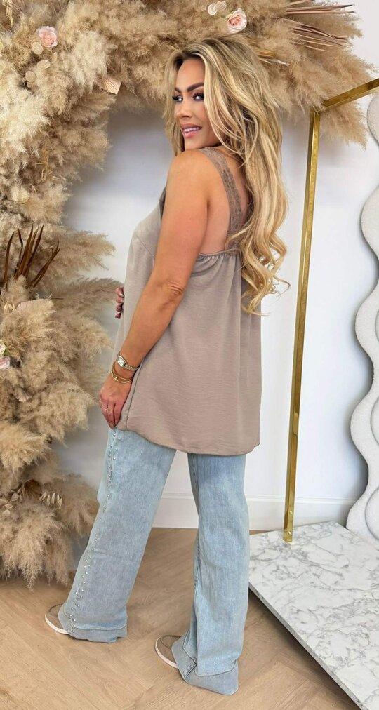 MILS ELEGANT LACE TOP TAUPE