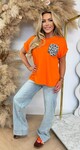 CLOE ROLLED UP SLEEVE TEE ORANGE