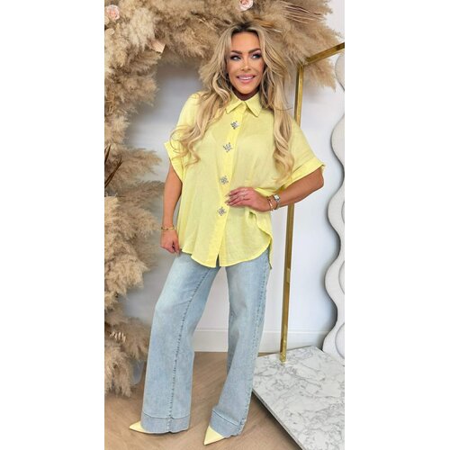 LOOSE FIT BUTTONED BLOUSE YELLOW