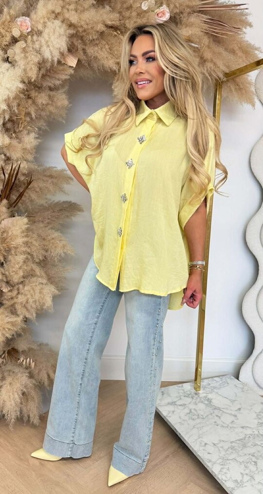LOOSE FIT BUTTONED BLOUSE YELLOW