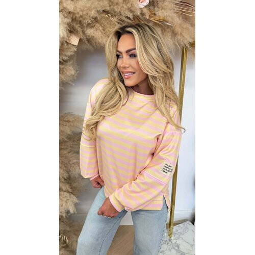 STREEP PATCH PERFECT LONGSLEEVE PINK/YELLOW