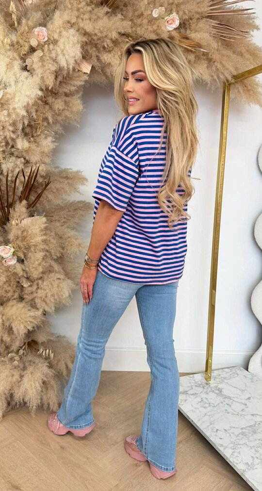 NENY STRIPE TOP PINK/KOBALT NENY STRIPE TOP PINK/KOBALT