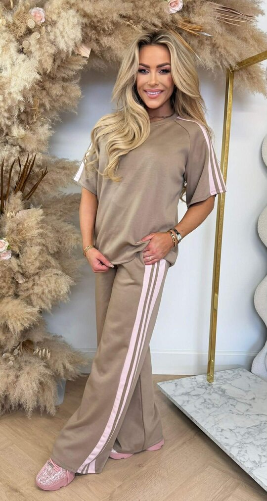 LINDY STRIPE SET TAUPE