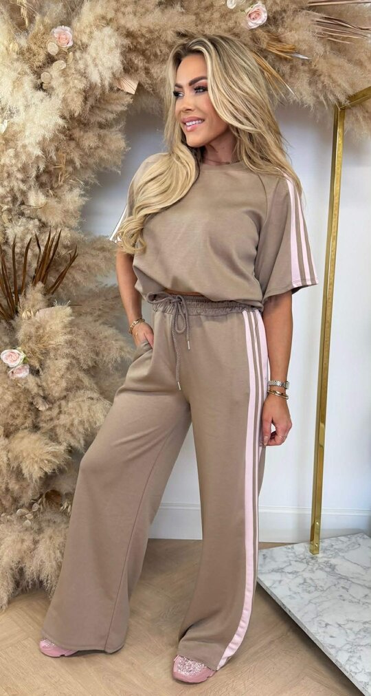 LINDY STRIPE SET TAUPE