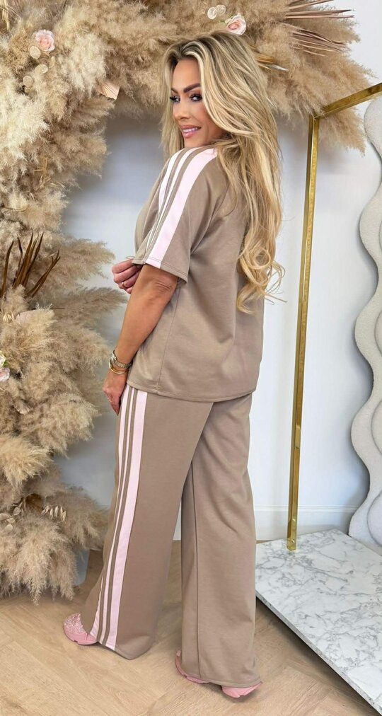 LINDY STRIPE SET TAUPE