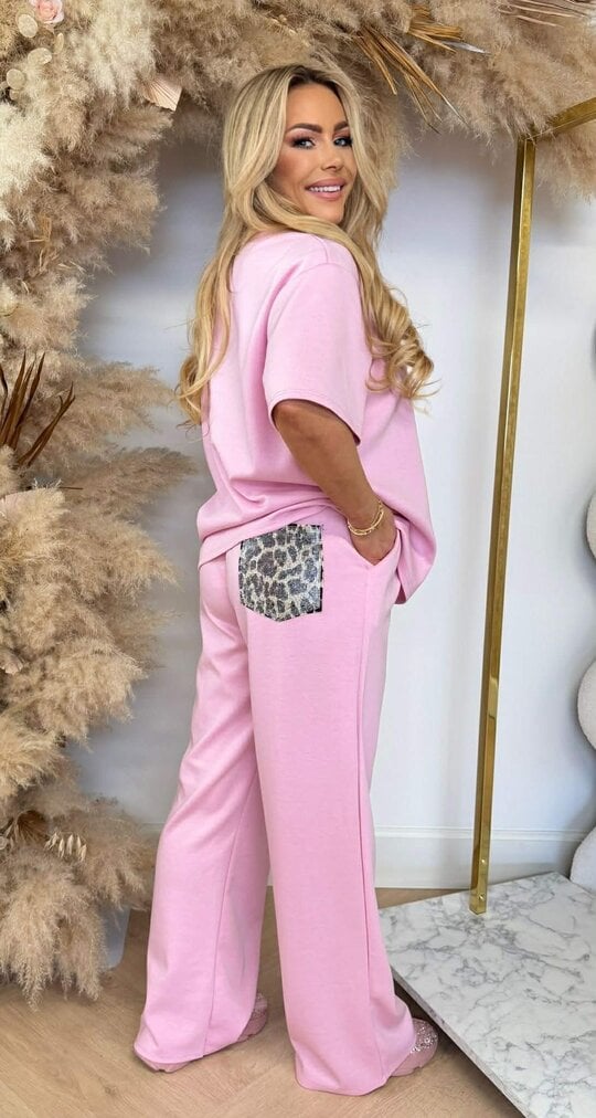 MARON LEO GLITTER POCKET SET PINK