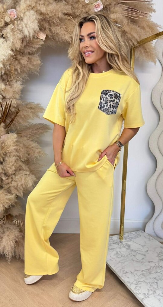 MARON LEO GLITTER POCKET SET YELLOW