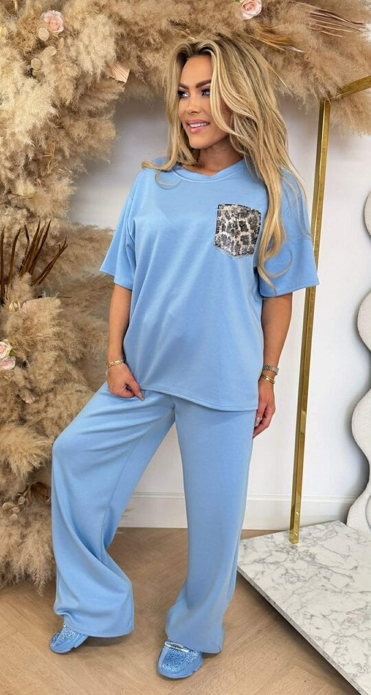 SHELLY LEO GLITTER POCKET SET ICEBLUE