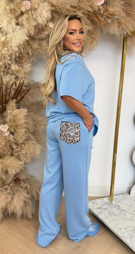 SHELLY LEO GLITTER POCKET SET ICEBLUE